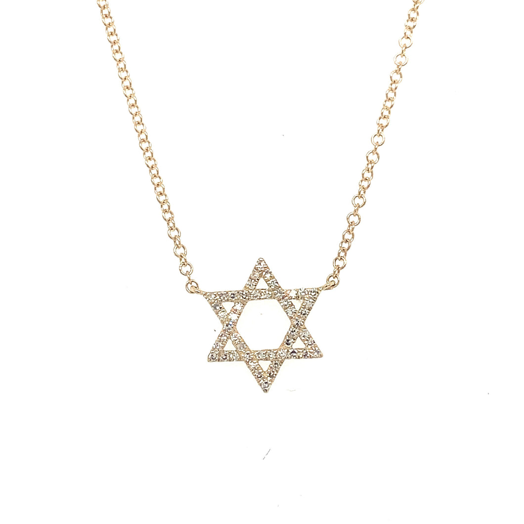 Diamond Star Of David Necklace