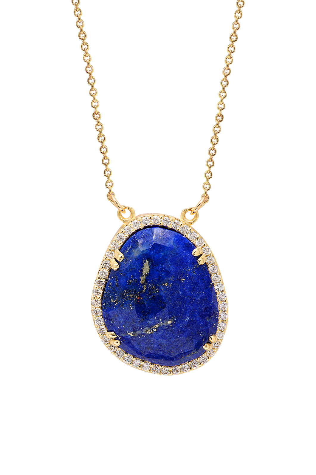 Lapis Pendant With Diamonds